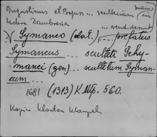 Kartoteka Słownika staropolskich nazw osobowych; Szym - Sci