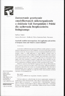 Genetically modified microorganisms, their application and activities of European Union and Poland to ensure biosafety