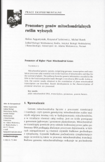 Promoters of Higher Plant Mitochondrial Genes