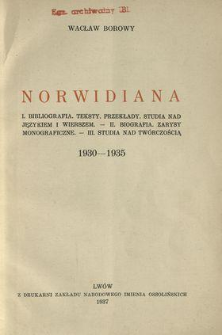 Norwidiana : 1930-1935