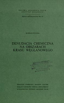 Denudacja chemiczna na obszarach krasu węglanowego = Chemical denudation on the carbonate karst areas = Himčeska&acirc; denudaci&acirc; v oblast&acirc;h karbonatnogo karsta