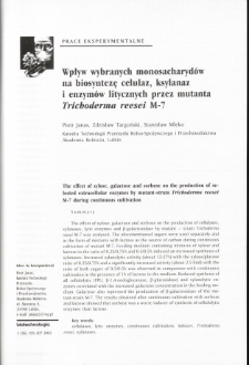 The effect of xylose, galactose and sorbose on the production of selected extracellular enzymes by mutant-strain Trichoderma reesei M-7 during continuous cultivation