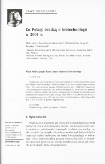 What Polish people know about modern biotechnology