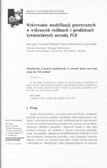 Identification of genetic modifications in selected plants and foods using the PCR method