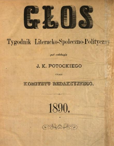 Głos : tygodnik literacko-społeczno-polityczny 1890 N.3