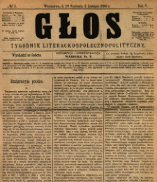 Głos : tygodnik literacko-społeczno-polityczny 1890 N.5