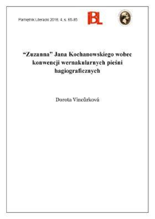 &bdquo;Zuzanna&rdquo; Jana Kochanowskiego wobec konwencji wernakularnych pieśni hagiograficznych
