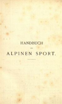 Handbuch des alpinen Sport