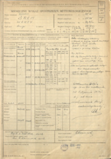 Miesięczny wykaz spostrzeżeń meteorologicznych. Styczeń 1961