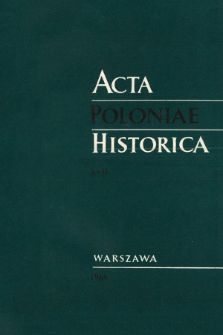 Acta Poloniae Historica. T. 17 (1968), Comptes rendus