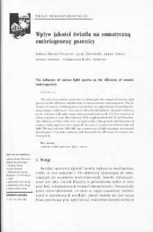 The influence of various light spectra on the efficiency of somatic embryogenesis