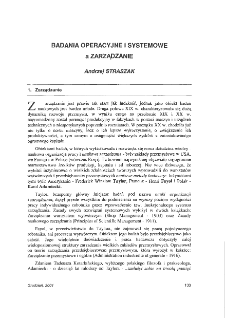 Badania operacyjne i systemowe a zarządzanie