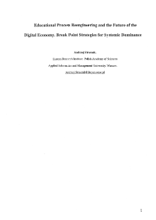 Educational process reengineering and the future of the digital economy. Break point strategies for systemic dominance