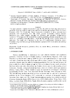 Computer-aided prototyping of production flows for a virtual enterprise