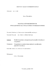 Polityka st&oacute;p procentowych.Uwzględnienie celu inflacyjnego i stabilizacyjnego