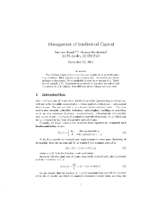 Management of intellectual capital