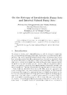 On the entropy of intuitionistic fuzzy sets and interval-valued fuzzy sets