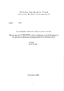 Opis programu VARIOWIN wykorzystującego metodę kirigingową do aproksymacji przestrzennej pomiar&oacute;w środowiskowych