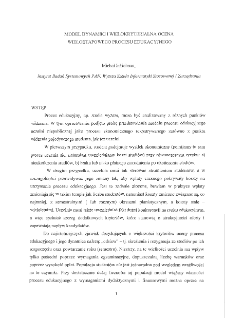 Model dynamiki i wielokryterialna ocena wieloetapowego procesu edukacyjnego