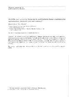 Stability and accuracy functions in multicriteria linear combinatorial optimization problems (revised version)
