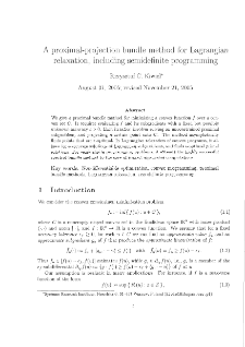 Aproximal-Projection Bundle Method for Lagrangian Relaxation, Including Semidefinite Programming