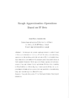 Rough approximation operations based on IF sets
