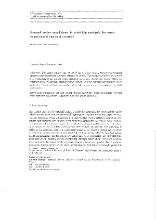 Second order conditions in stability analysis for state constrained optimal control