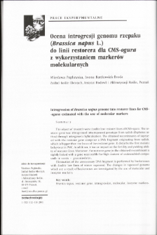 Introgression of Brassica napus genome into restorer lines for CMS-ogura estimated with the use of molecular markers