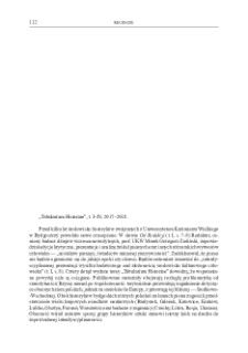 &bdquo;Tabularium Historiae&rdquo;, t. I&ndash;IV, 2017&ndash;2018 : [recenzja]