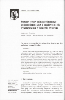 The systems of minisatellite DNA polymorphism detection and their applications in animal breeding