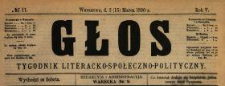 Głos : tygodnik literacko-społeczno-polityczny 1890 N.11