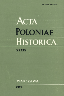 Acta Poloniae Historica. T. 39 (1979), Comptes rendus