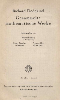 Gesammelte mathematische Werke. 2er Bd. Spis i dodatki