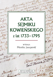 Akta sejmiku kowieńskiego z lat 1733-1795
