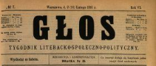 Głos : tygodnik literacko-społeczno-polityczny 1891 N.7