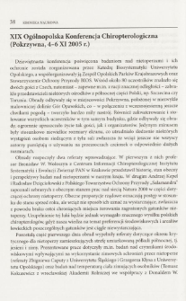 XIX Og&oacute;lnopolska Konferencja Chiropterologiczna (Pokrzywna, 4-6 XI 2005 r.)