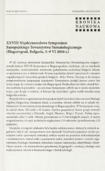 XXVIII Międzynarodowe Sympozjum Europejskiego Towarzystwa Nematologicznego (Blagoevgrad, Bułgaria, 5-9 VI 2006 r.)