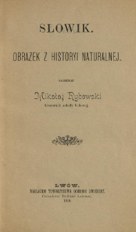 Słowik : obrazek z historyi naturalnej