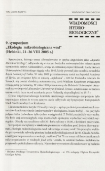9. sympozjum "Ekologia mikrobiologiczna w&oacute;d" (Helsinki, 21-26 VIII 2005 r.)