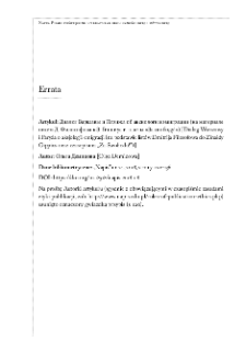 Errata do artykułu Olgi Demidowej "Диалог Варшавы и Парижа об аксиологии эмиграции (на материалеписем Д. Философова к З. Гиппиус и газеты &laquo;За свободу!&raquo;)"