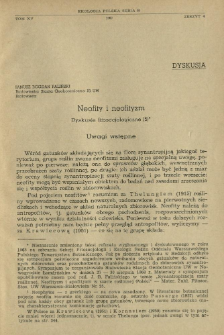 Neofity i neofityzm : Dyskusje fitosocjologiczne (5)