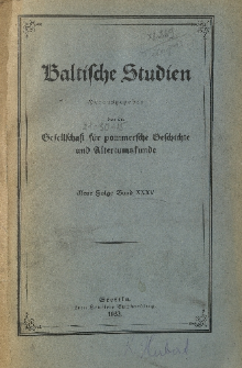 Baltische Studien. Neue Folge Bd. 35 (1933)