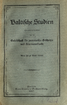 Baltische Studien. Neue Folge Bd. 39 (1937)