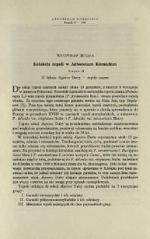 The collection of poplars in the K&oacute;rnik Arboretum. Part II