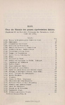 &Uuml;ber die Theorie der ganzen algebraischen Zahlen
