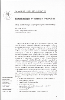Biotechnologia w ochronie środowiska