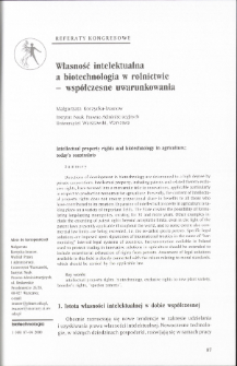 Intellectual property rights and biotechnology in agriculture; today&rsquo;s constraints