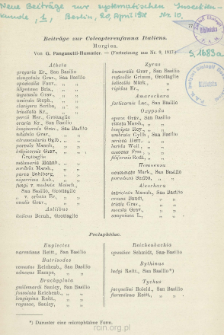 Beiträge zur Coleopterenfauna Italiens : [Fortsetzung aus Nr 9, 1917 - Schluß aus Nr 12]