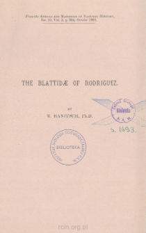 The Blattid&aelig; of Rodriguez