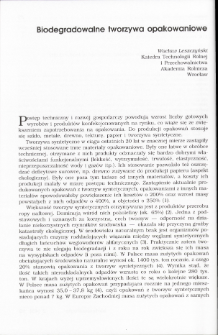 Biodegradowalne tworzywa opakowaniowe